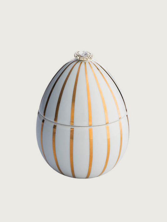 VELA HUEVO BLANCO RAYA ORO