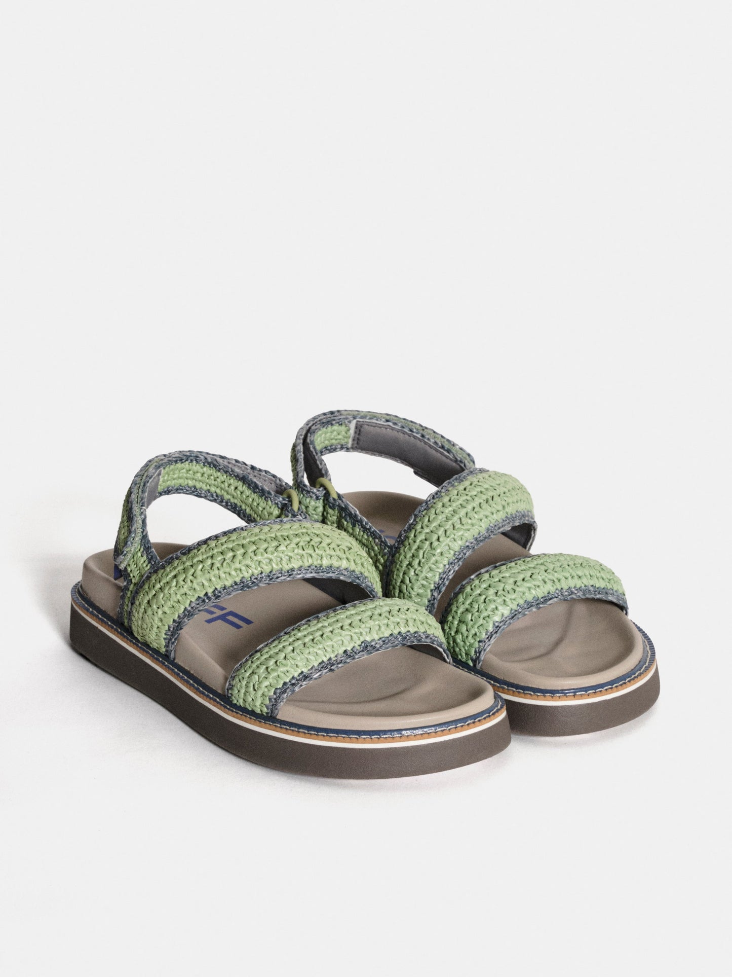SANDAL ROAD RAFFIA AQUAMARINE