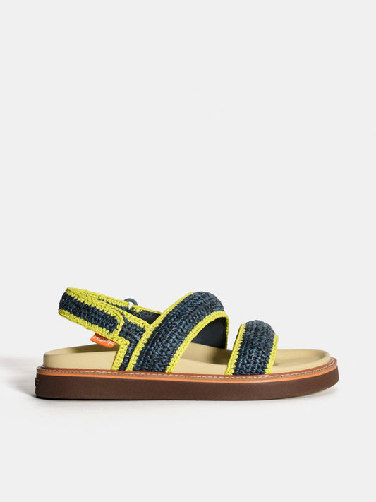 SANDAL ROAD RAFFIA NAVY BLUE