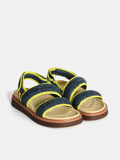 SANDAL ROAD RAFFIA NAVY BLUE