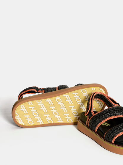 SANDAL ROAD RAFFIA BLACK